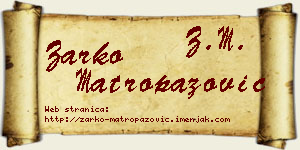 Žarko Matropazović vizit kartica